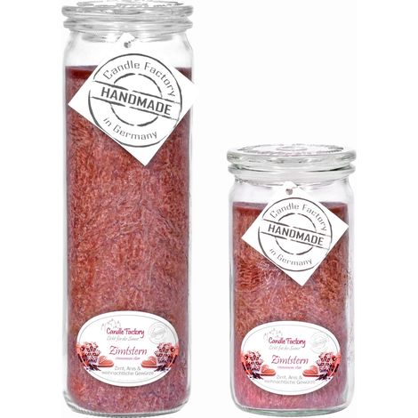 Candle Factory Kerzen-Set Zimtstern Big + Mini Jumbo Duftkerze Dekokerze