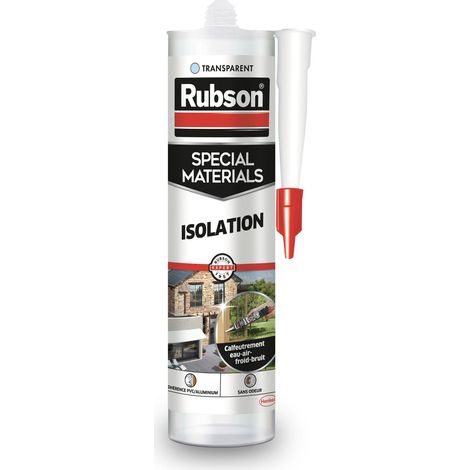 Rubson Mastic Isolation Portes & Fenêtres, joint silicone pour isolation thermique et isolation phonique, souple, résistant et étanche, Cartouche de 280 ml