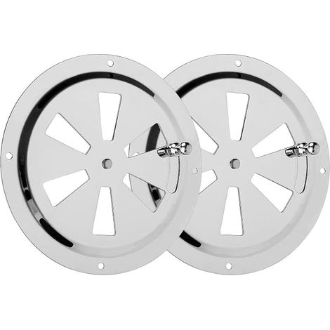 2 Pack 125mm Stainless Steel Round Air Vent Rosettes for Smoking, Boat, Camping, Home (1/5)