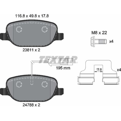 Kit de plaquettes de frein, frein à disque Textar 2381101 ALFA ROMEO 71770096
