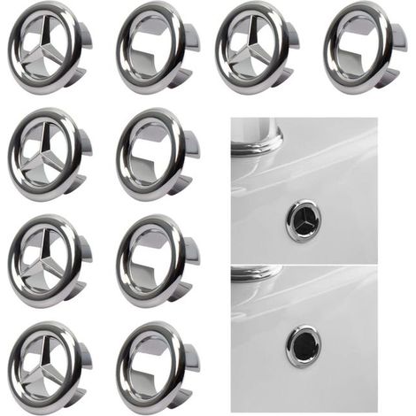 Anello di troppo pieno per lavabo, decorazione per foro del lavabo, adatto per lavabo, bagno, cucina, 10 pezzi (1/5)