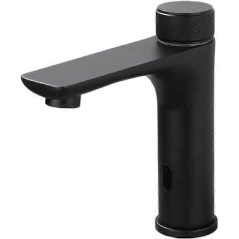 Robinet salle de bain infrarouge sans contact, corps acier inox 304, eau chaude/froide, réglage température par molette (1/5)