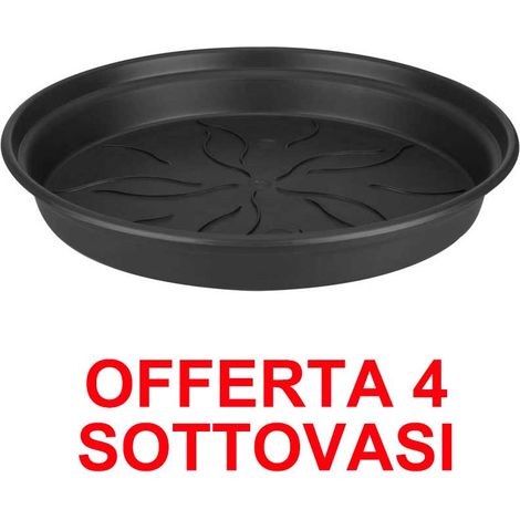 OFFERTA 4 SOTTOVASO GREEN BASICS SAUCER 25CM LIVING BLACK ELHO