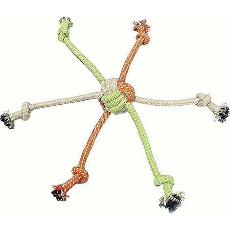 Pelota de juguete para perros con nudos de colores aleatorios para entrenamiento al aire libre, entretenimiento interactivo en interiores y alivio del aburrimiento. (1/5)
