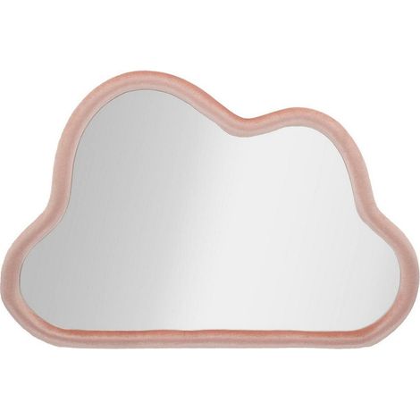 Dmora - Specchio Besnate, Specchiera, Articolo d'arredo a muro, Decorazione con specchio, 90x4 h60 cm, Rosa (1/5)