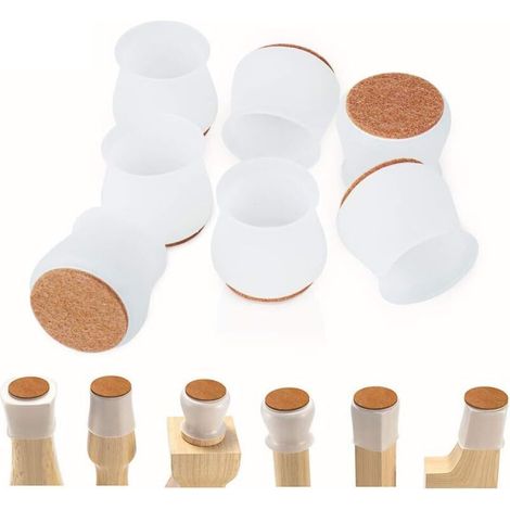 【Latest】28Pcs Silicone Chair Leg Protectors, Silicone Chair Caps, Chair Feet with Anti-Slip Felt, Prevent Floor Scratches and Reduce Noise, Transparent (1/4)