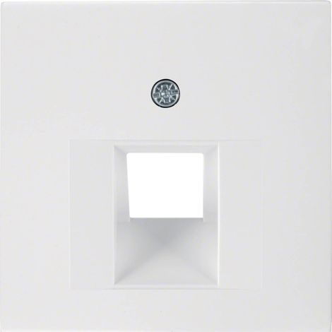 Placa central con una toma para teléfono/red compatible con distintas series de HAGER IP20 5,5x5,5x1,7cm color blanco polar