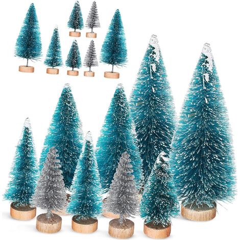 5 Ensembles Sapin De Noël Goupillon Arbres Noël Givré Lumières Extérieures Gel Neige Osier Fausse Neige Mini Sapin De Noel Artificiel Mini Sapins De Noel Plastique 28 Pièces 5 (1/5)