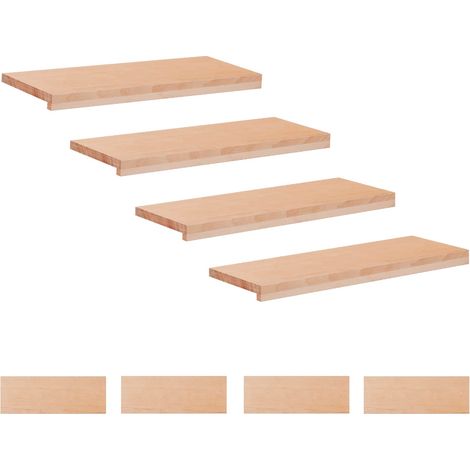 Marches d'escalier 8 pièces 80 x 25 x 2 cm Naturel (1/5)