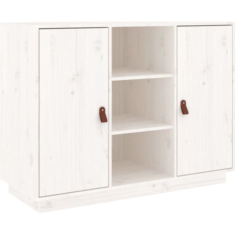 Credenza cassettiera armadio contenitore organizer cucina soggiorno salotto 100 x 40 x 75 cm legno massello di pino bianco 020030169