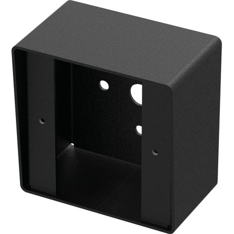 Boîtier applique Noir carré pour gamme bouton poussoir INOX sur plaque carrée - SEWOSY - PBHI2-N (1/2)