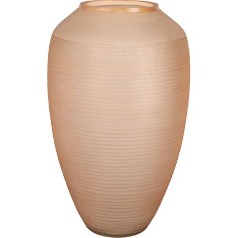 Vase en verre rose texturé - rose poudré (1/2)