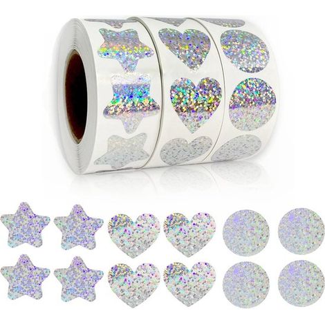 3 Etichette adesive Etichette regalo Adesivi premio Adesivi su un rotolo 500 pezzi per rotolo Adesivi sigillo Etichette regalo decorative su (1/5)