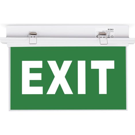 Luz De Emergencia Permanente Con Cartel "Exit" - Empotrable
