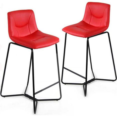 SGABELLO SEUL CON SEDUTA IMBOTTITA E STRUTTURA ALLUMINIO 44X50X70/94 CM ROSSO (1/2)