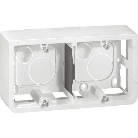 Caja de superficie rectangular “Mosaic” para cuatro o cinco o 2x2 módulos IP20/IK02 154x83x40mm fabricada en termoplástico color