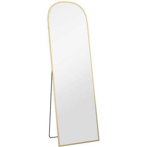 Miroir pleine longueur, grand miroir, design moderne, 50 cm x 1,5 cm x 161,5 cm, doré. Ce produit de haute qualité allie (1/5)