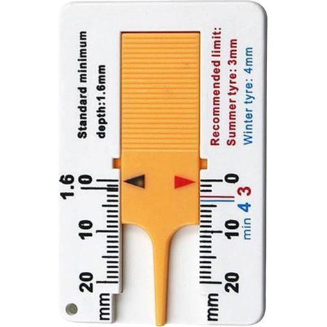 Outil de mesure de la profondeur de la bande de roulement des pneus, jauge de profondeur des pneus - Jauge de pneu 0-20 mm - Jauge de lecture facile, outil de mesure précis de la profondeur (1/5)