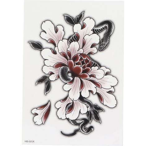 Autocollant tatouage temporaire motif floral waterproof femme accessoire HB-025X (1/5)