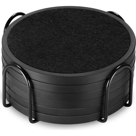 Posavasos De Silicona - Redondos Antideslizantes - Resistente Al Calor Hasta 230 °C - Para Copas Y Tazas - Set De 6 Unidades Con Soporte De Almacenamiento (1/5)