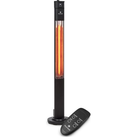Blumfeldt – Chauffage infrarouge 2000W – Oscillation 360° – Télécommande – IP44 pour extérieur – Éléments en fibre de carbone – Durée de vie 10 000h