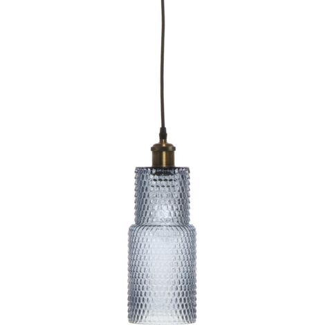 Lampe Suspension en Verre "Rosi" 35cm Bleu (1/4)