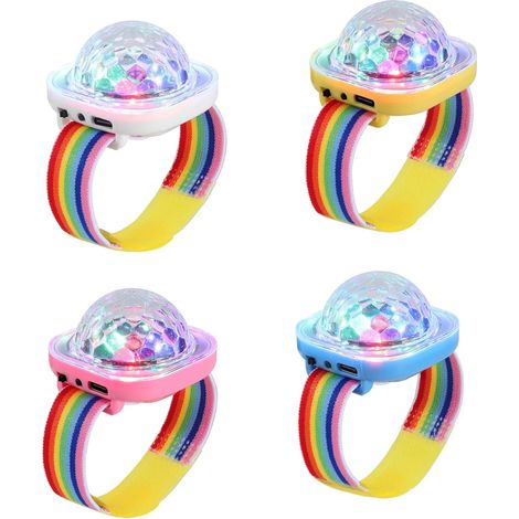 Mini lampe LED portable, bracelet de montre clignotant nocturne, chargement USB avec ventouse, lot de 4 (1/5)