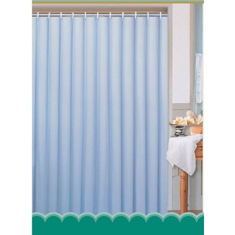 Rideau de douche 180x180cm, polyester/bleu (1/2)