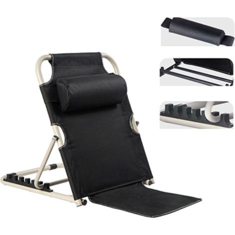 Dossier de lit réglable multi-angle, soutien stable pliable, avec oreiller pour personnes âgées et handicapées, noir (1/5)