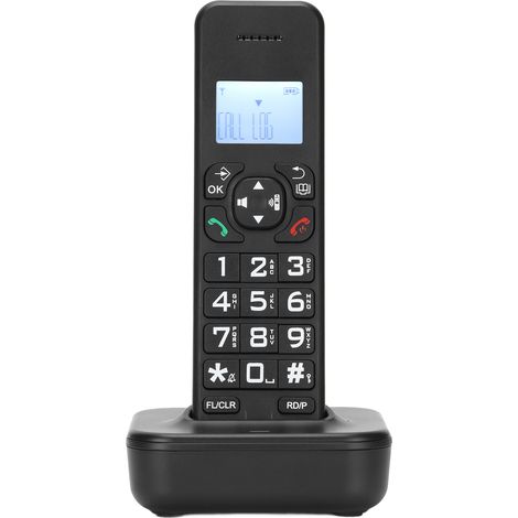 Téléphone portable sans fil numérique D1102B avec fonction mains libres pour le bureau et la maison (prise 100-240 V). (1/5)