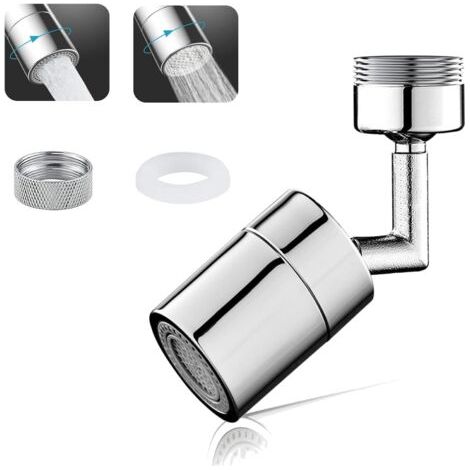 Aérateur de Robinet Argent, Brise jet Robinet Cuisine, Extension Robinet, Mousseur pour Robinet 720° Pivotant 2 Modes Réglable Aérateur avec Cartouche Filtrante pour Cuisine Salle de Bain (1/5)