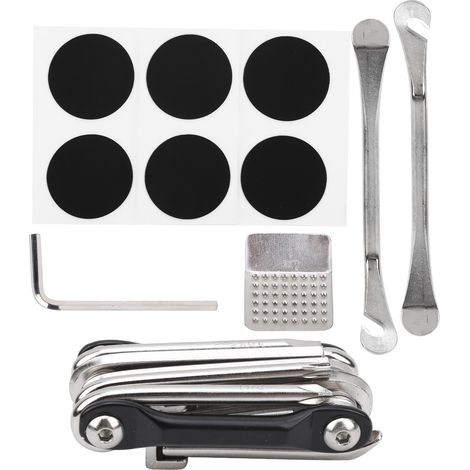 Kit de réparation de pneus de vélo, sac portable, démonte-pneu, sac à outils multifonctions 11 en 1 pour vélo (1/5)