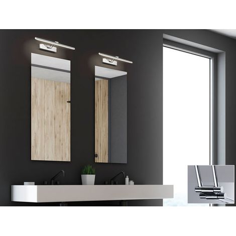 2er SET LED Badezimmer Wandleuchten Silber Chrom schwenkbar, Breite 60cm (1/5)