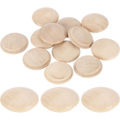 12pcs Bouchons de Fleurs en Bois, 25mm/0.98" Cache Vis en Bois Bouchons Bouteille Réutilisable pour Cacher Trous de Vis Nœuds Décoration Meubles Travail Artisanat (30x25mm) (1/5)