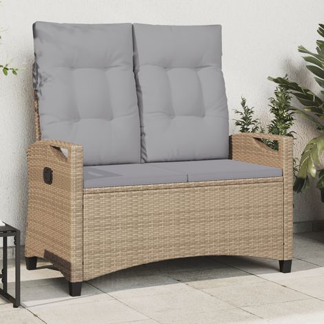 Maison Exclusive - Gartenbank mit Kissen Beige und Hellgrau 105 x (1/5)