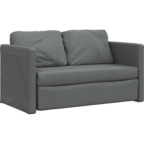 vidaXL Divano Letto da Terra 2 in 1 Grigio Scuro 112x174x55 cm Tessuto