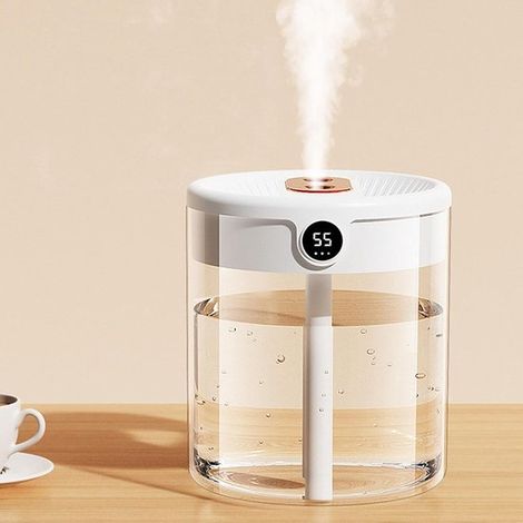 Umidificatore per camera da letto, serbatoio dell'acqua da 2 litri, umidificatore silenzioso, sensore di umidità USB, sensore di umidità automatico, diffusore di aromi da tavolo per la casa (1/5)