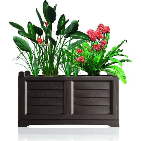 FIORIERA KIT ARREDO CON VASCA INTERNA 80X42,5XH42 RESINA COLORE CACAO (1/7)