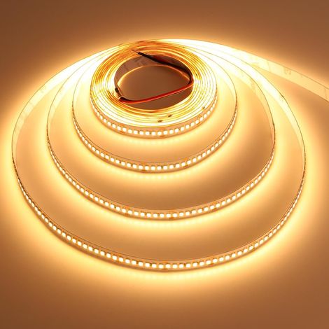 LED Strip 24V 5M Warm White 3000K SMD 2835 Self-Adhesive 2400lm/m  Flexible LED Strip, 238 LEDs/m, Cutable every 3 cm, for Kitchen, Bedroom, Commercial Lighting, IP20 Indoor Use (1/5)