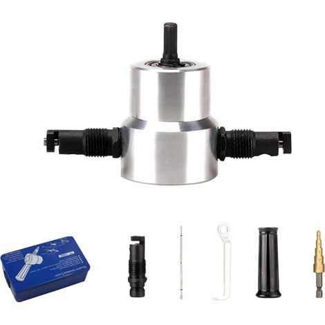 Double-head sheet metal shears/punches, capable of 360-degree rotation