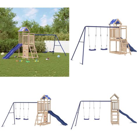 Spielturm Massivholz Kiefer - Kletterturm für Kinder - Spielplatz für Kinder