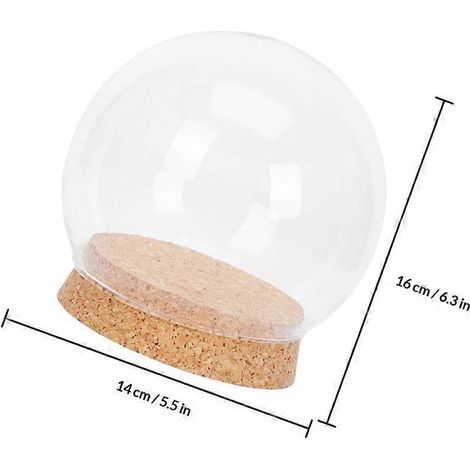 Cloches décoratives en verre transparent pour fleurs 16 x 16 x 14 cm rondes lot de 2 (1/4)