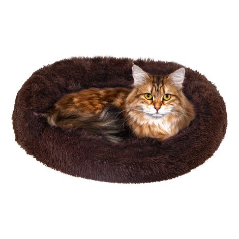 Legowisko per gatto da 80 cm, cuscino peluche per gatto marrone