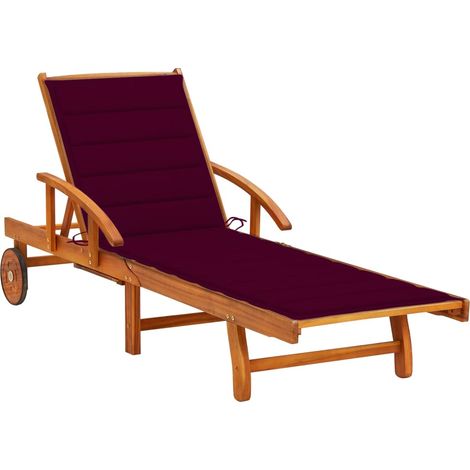 Sdraio sedia a sdraio lettino da giardino lettino da giardino terrazza mobili da esterno con cuscino legno massello di acacia 020012363