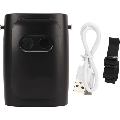 Ortviai Ventilateur de Ceinture Portable Rechargeable 10000 mAh pour Pêche en Extérieur – Noir (1/5)