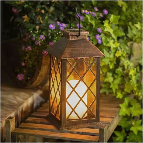 Lot de 1 lanternes solaires avec effet de bougie Éclairage solaire pour extérieur Décoration de jardin Lanterne solaire en forme de bougie (1/5)