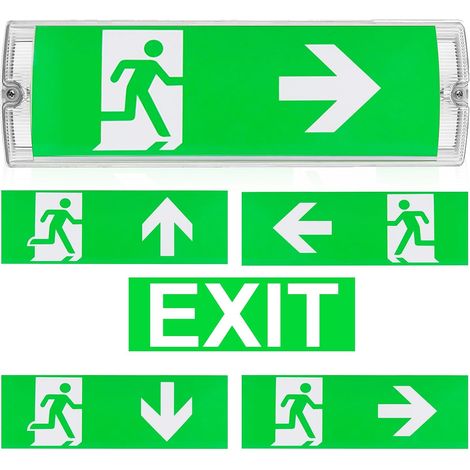 Éclairage de Secours LED: Inclut 5 Pièces Pictogrammes Éclairage D'évacuation Durable, Lumière de Secours Économique, pour Bâtiments Publics (35x11x5.5cm, Vert) (1/5)