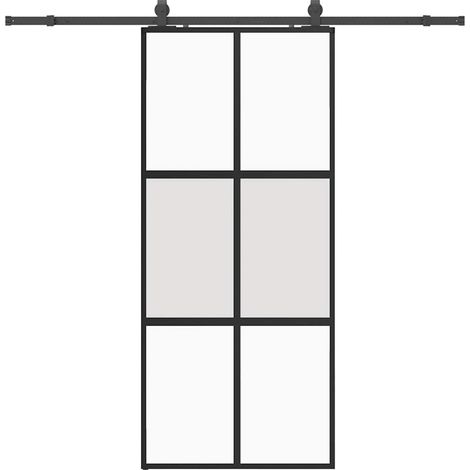Maison Exclusive - Schiebetür mit Beschlag Schwarz 90x205 cm Hart