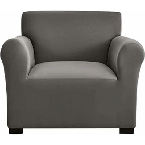 Housse de Canapé Extensible Housse Canapé 1/2/3 Places, Protecteur Canapé avec Accoudoirs, Housse de Fauteuil avec Bâtonnets de Mousse Antidérapante (1 Place, Gris) (1/4)