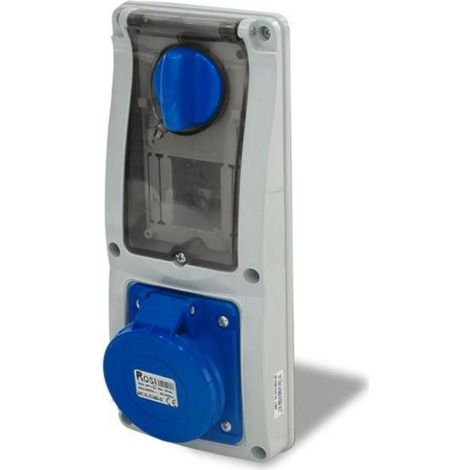 Presa interbloccata verticale con sezionatore, ad incasso, con barra DIN, 230V, 3 poli, 16A, IP54 - Rosi 16.3214B6-ID
